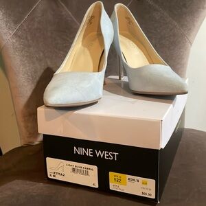 GENTLY USED NINE WEST LIGHT BLUE ETTA2 HEELS 6M